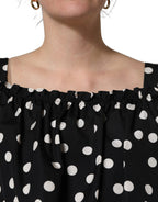 Black White Polka Dot Off Shoulder Top