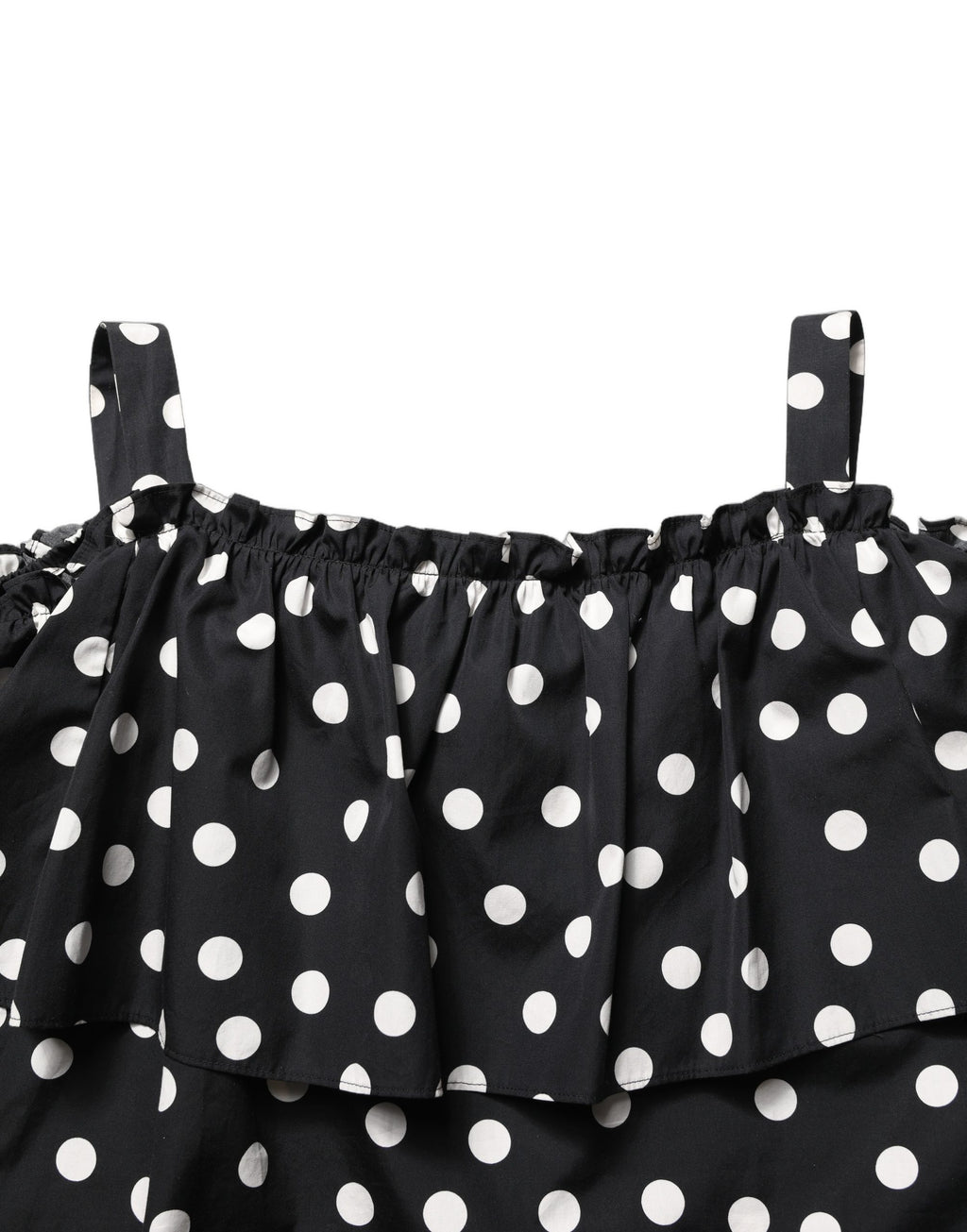 Black White Polka Dot Off Shoulder Top