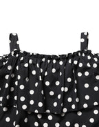 Black White Polka Dot Off Shoulder Top
