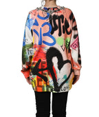 Multicolor Embellished Graffiti Sweatshirt