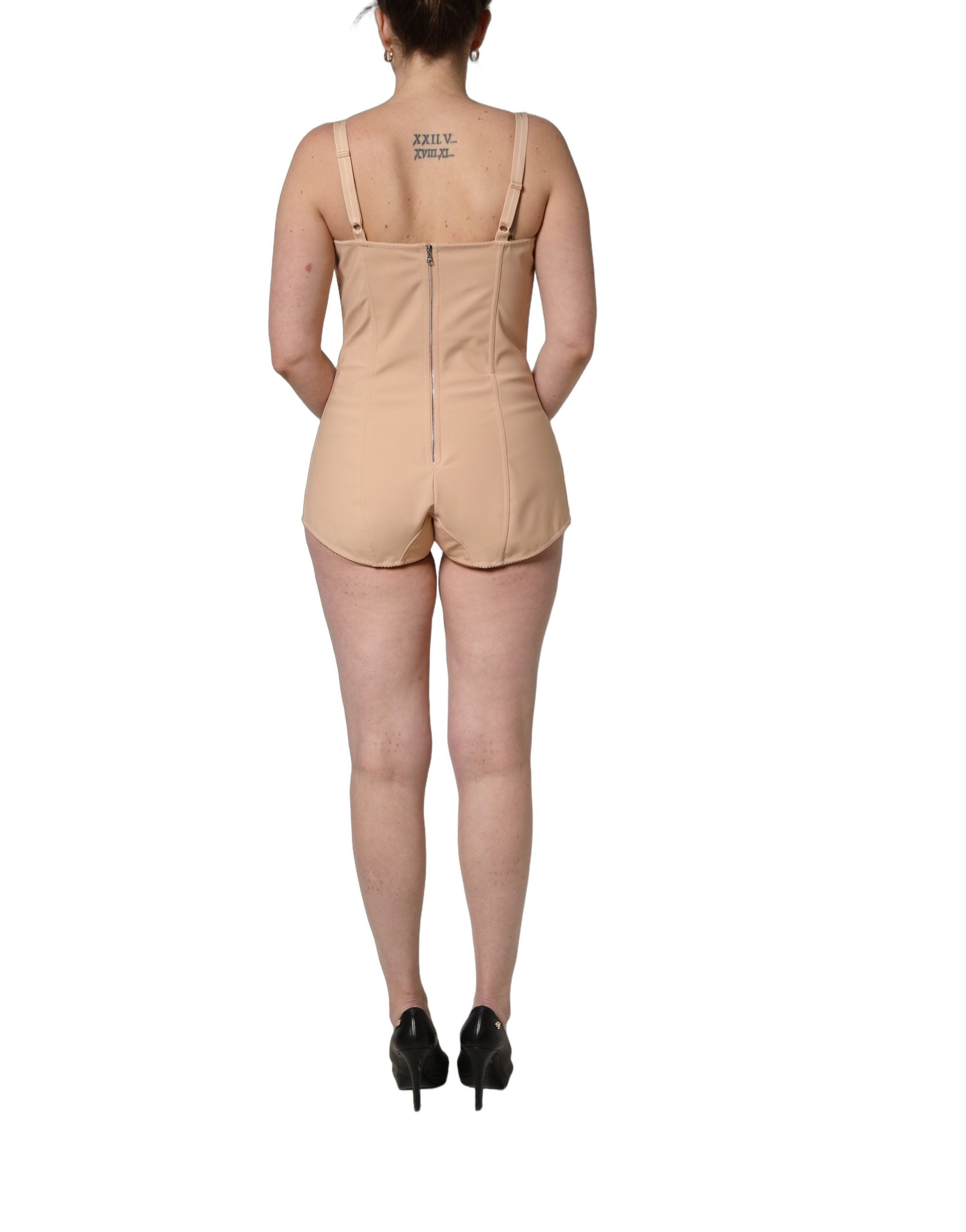 Nude Nylon Full Body Shaper Bodysuit Top