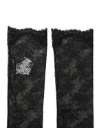 Black Floral Lace Nylon Stretch Knee Socks