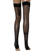 Black Sheer Nylon Thigh High Stockings Socks