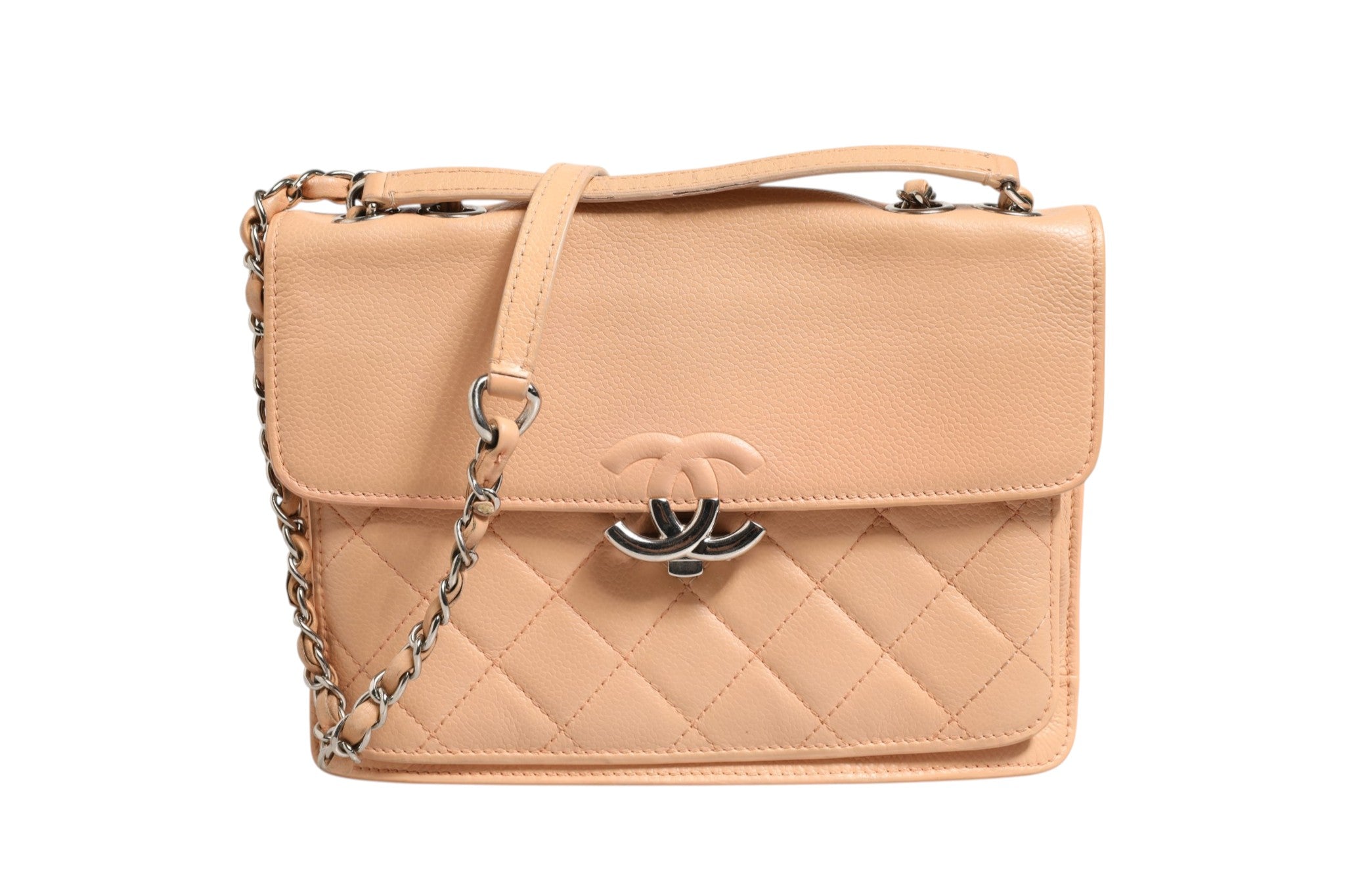 Goatskin Quilted Small CC Box Flap Bag