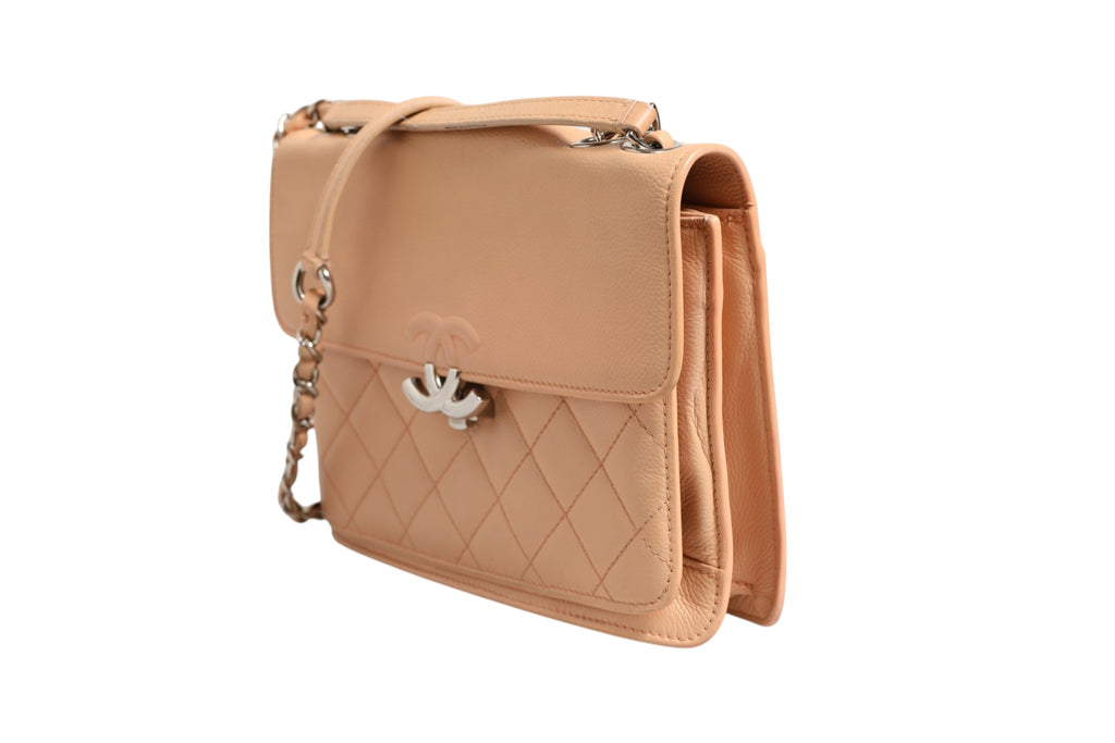 Goatskin Quilted Small CC Box Flap Bag