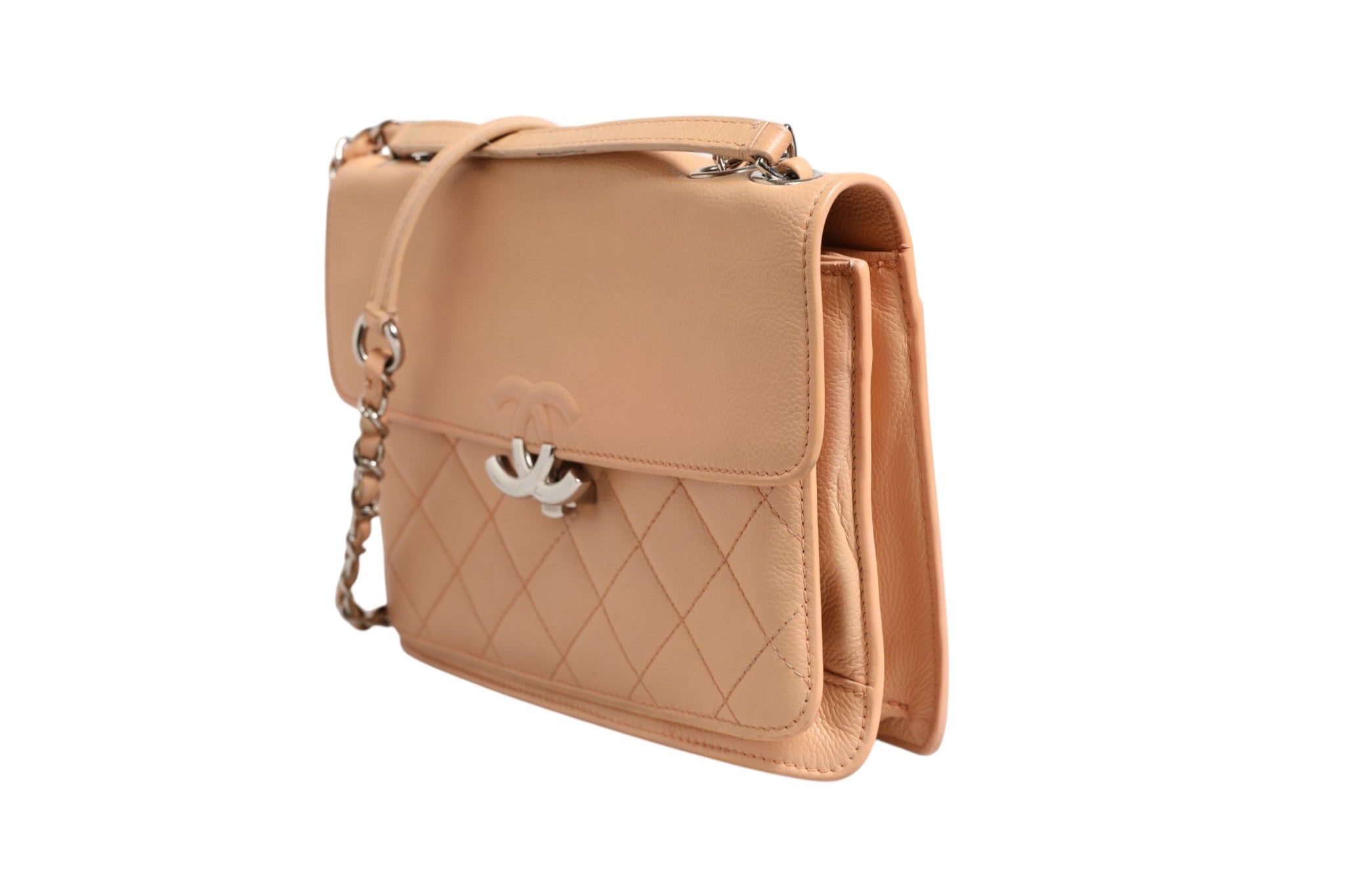 Goatskin Quilted Small CC Box Flap Bag