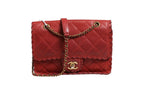 Mini Flap Bag Lambskin Braided Calfskin Gold Tone Metal