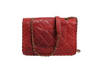 Mini Flap Bag Lambskin Braided Calfskin Gold Tone Metal