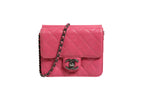 Pink Quilted Lambskin Leather Classic Square Mini Flap Bag