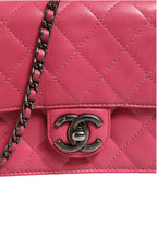 Pink Quilted Lambskin Leather Classic Square Mini Flap Bag