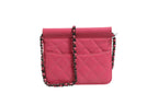 Pink Quilted Lambskin Leather Classic Square Mini Flap Bag