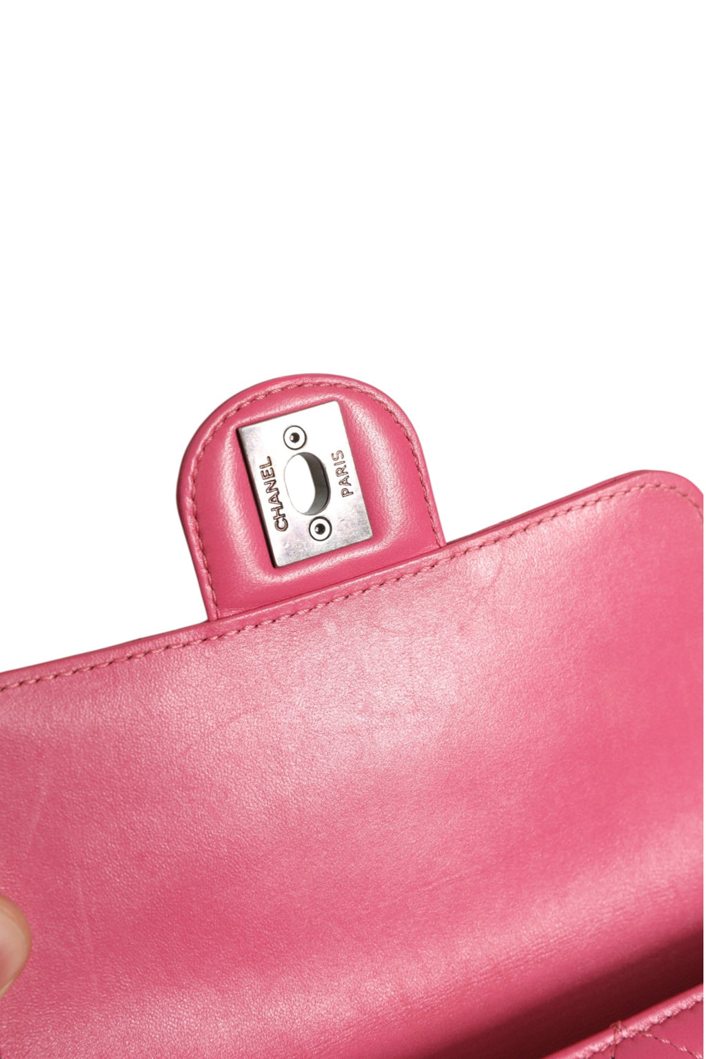 Pink Quilted Lambskin Leather Classic Square Mini Flap Bag