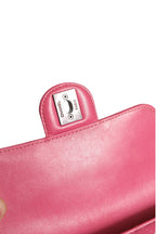 Pink Quilted Lambskin Leather Classic Square Mini Flap Bag
