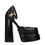 Black Leather Platform Pumps
