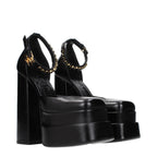 Black Leather Platform Pumps