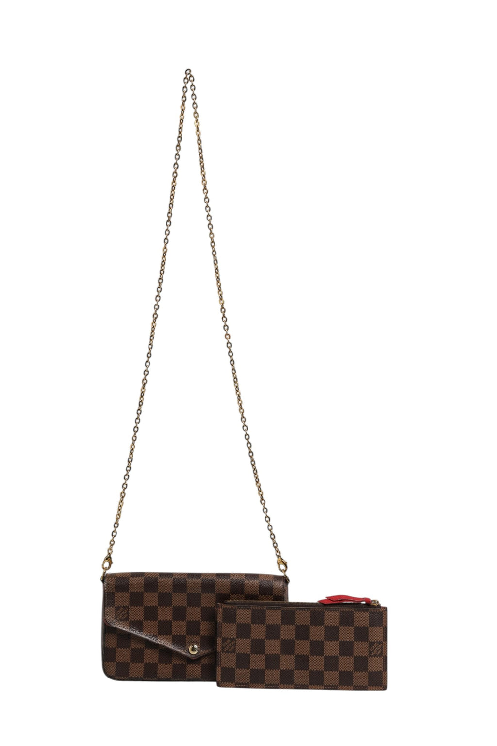 Damier Ebene Pochette Felice Chain Wallet