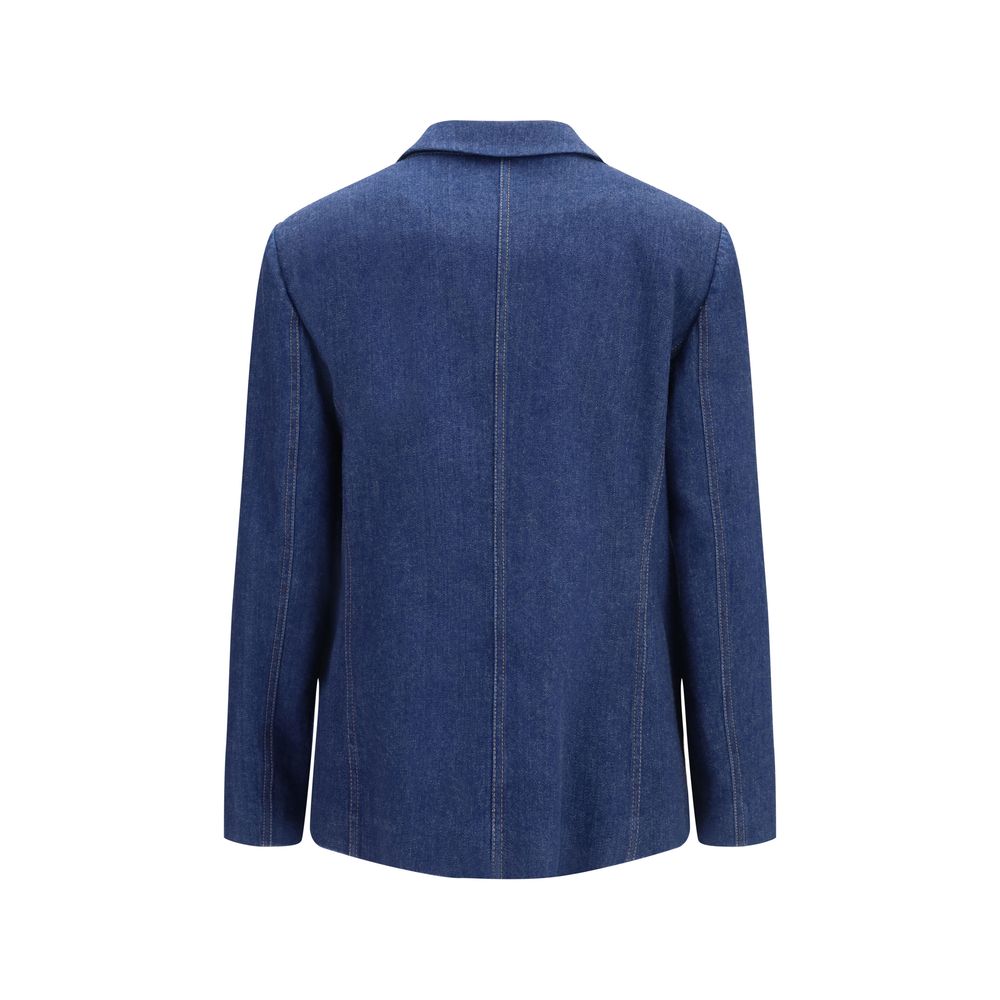 Blue Elastane Denim Jacket