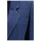 Blue Elastane Denim Jacket