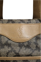 Green and Brown Pattern Canvas Duffel Bag