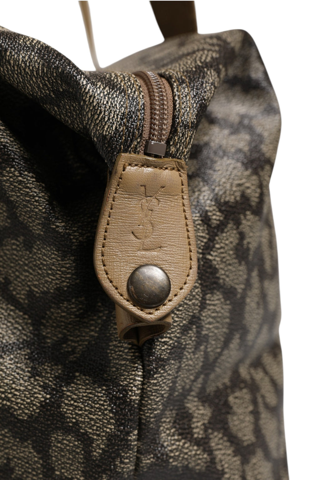 Green and Brown Pattern Canvas Duffel Bag