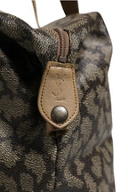 Green and Brown Pattern Canvas Duffel Bag