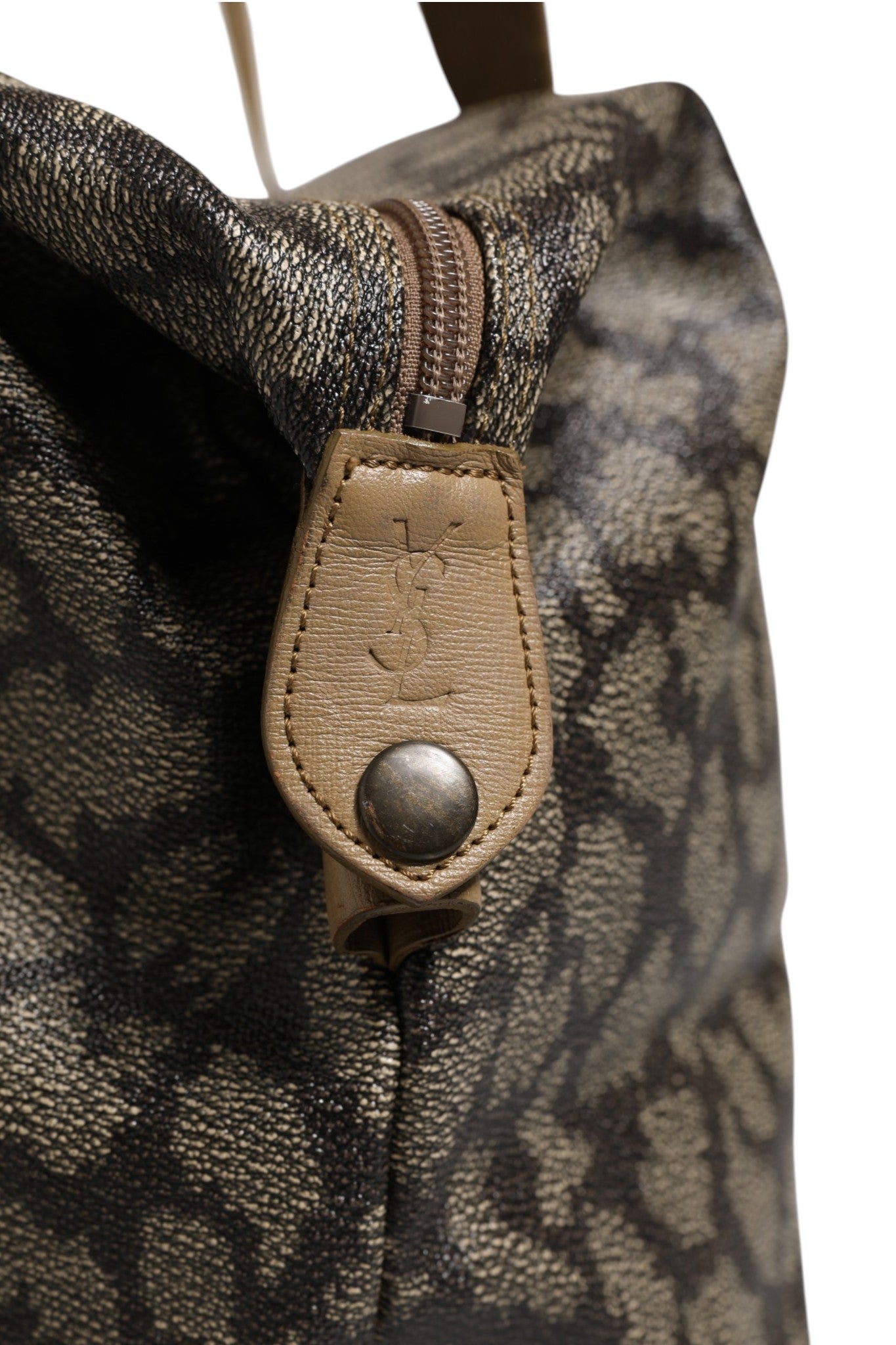 Green and Brown Pattern Canvas Duffel Bag