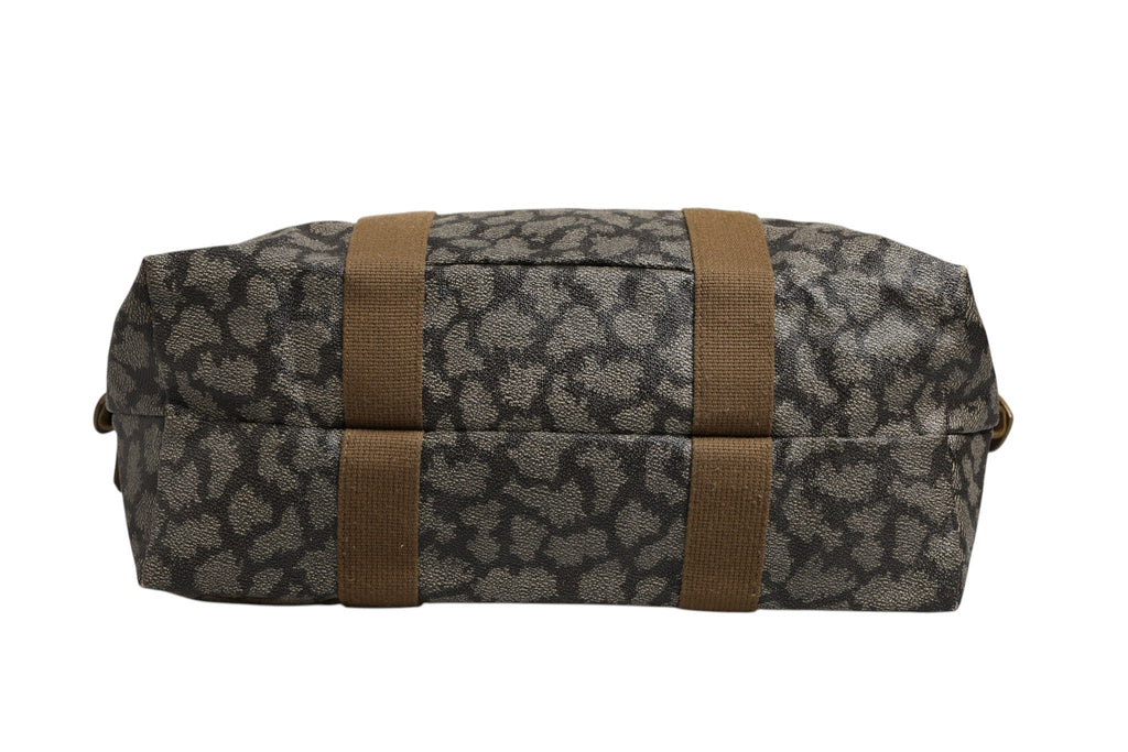 Green and Brown Pattern Canvas Duffel Bag
