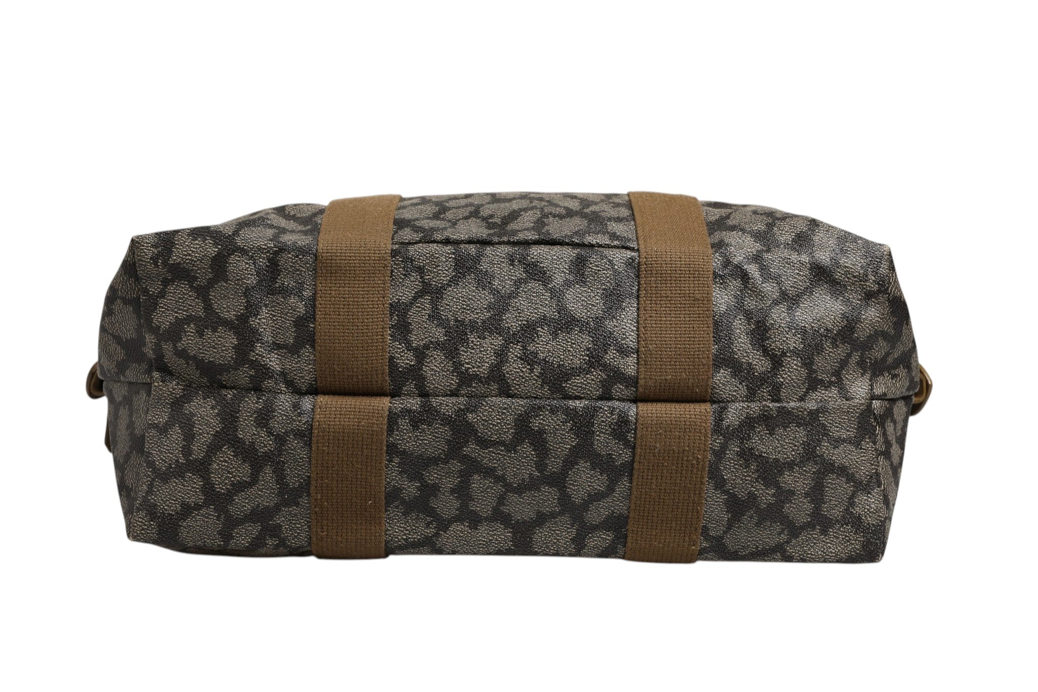 Green and Brown Pattern Canvas Duffel Bag