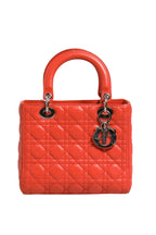 Orange Cannage Lambskin Leather Lady Dior Bag