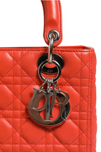 Orange Cannage Lambskin Leather Lady Dior Bag