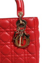 Lady Dior Cannage Leather Handbag