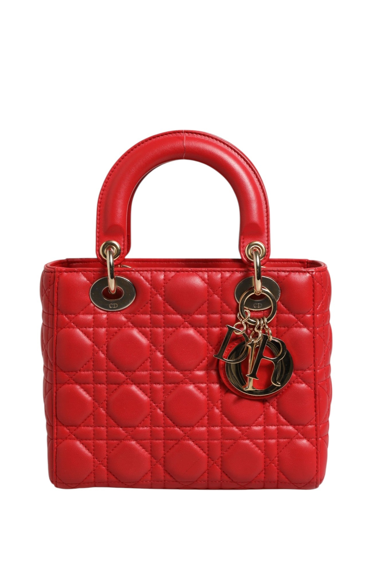 Lady Dior Cannage Leather Handbag