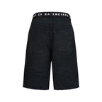 Black Cotton Bermuda Shorts
