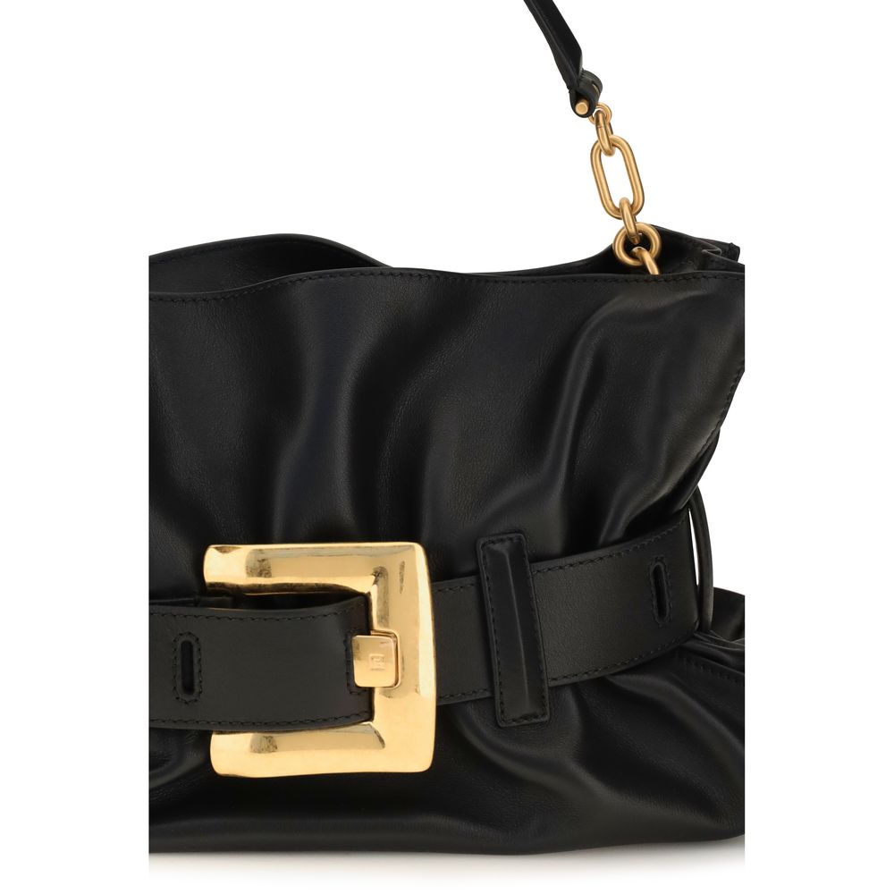 Black Calf Leather Bos Taurus Shoulder Bag