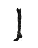 Black Taormina Lace Socks Boots Pumps Shoes