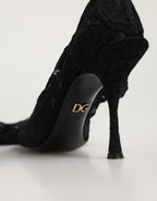 Black Taormina Lace Socks Boots Pumps Shoes