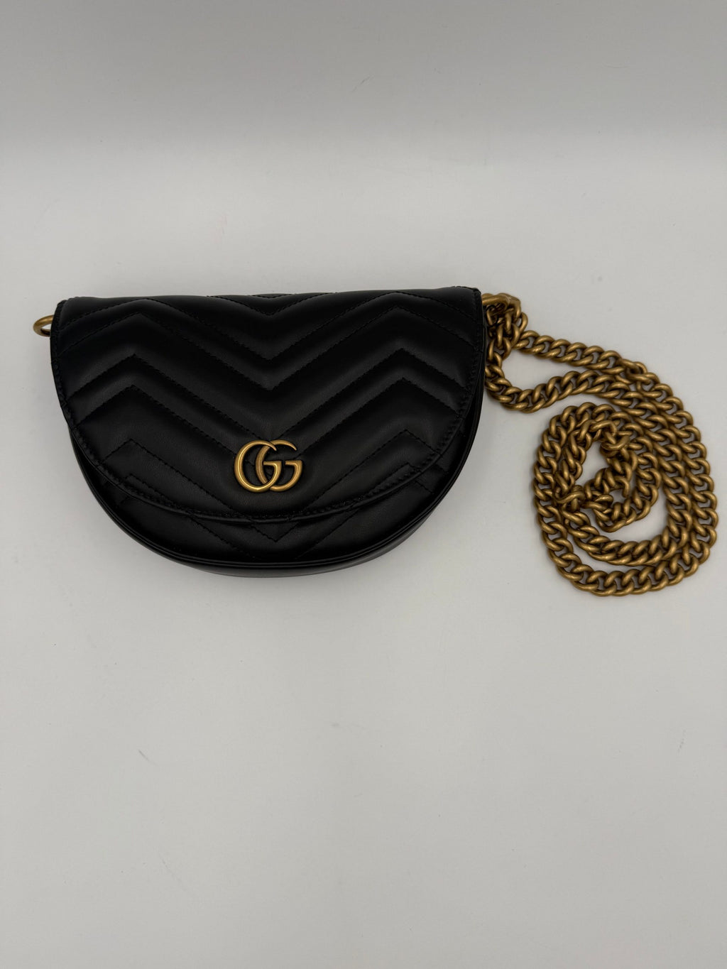 GUCCI MARMONT Black Shoulder Bag Chain