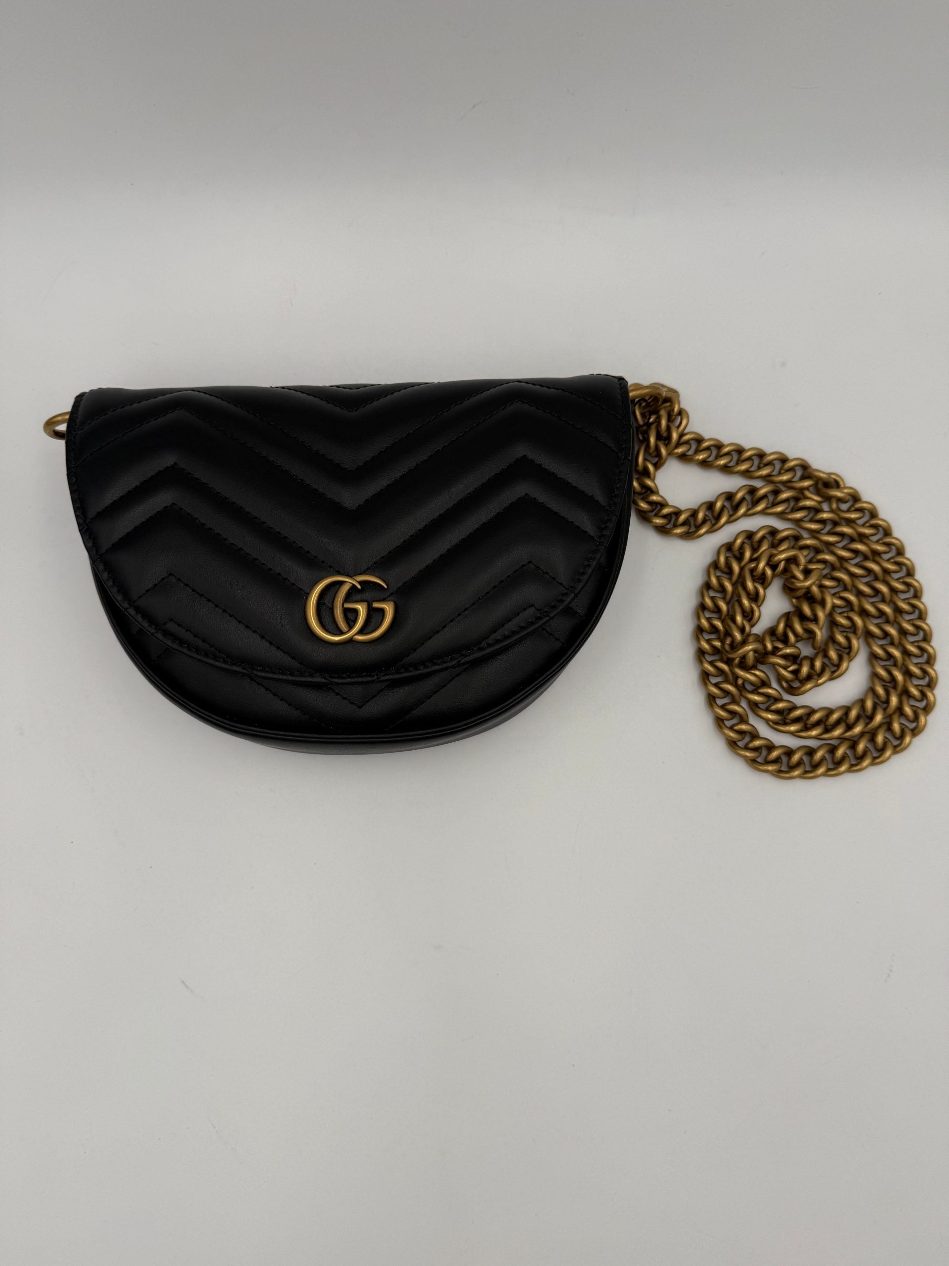 GUCCI MARMONT Black Shoulder Bag Chain