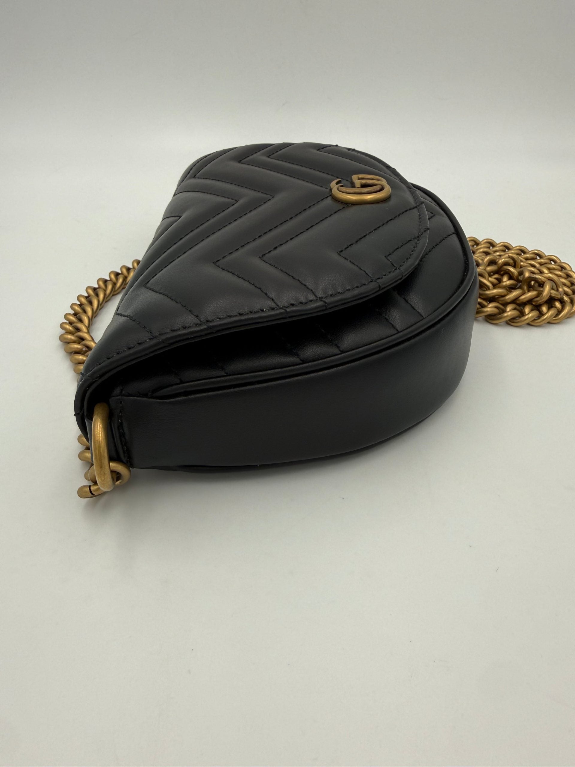 GUCCI MARMONT Black Shoulder Bag Chain