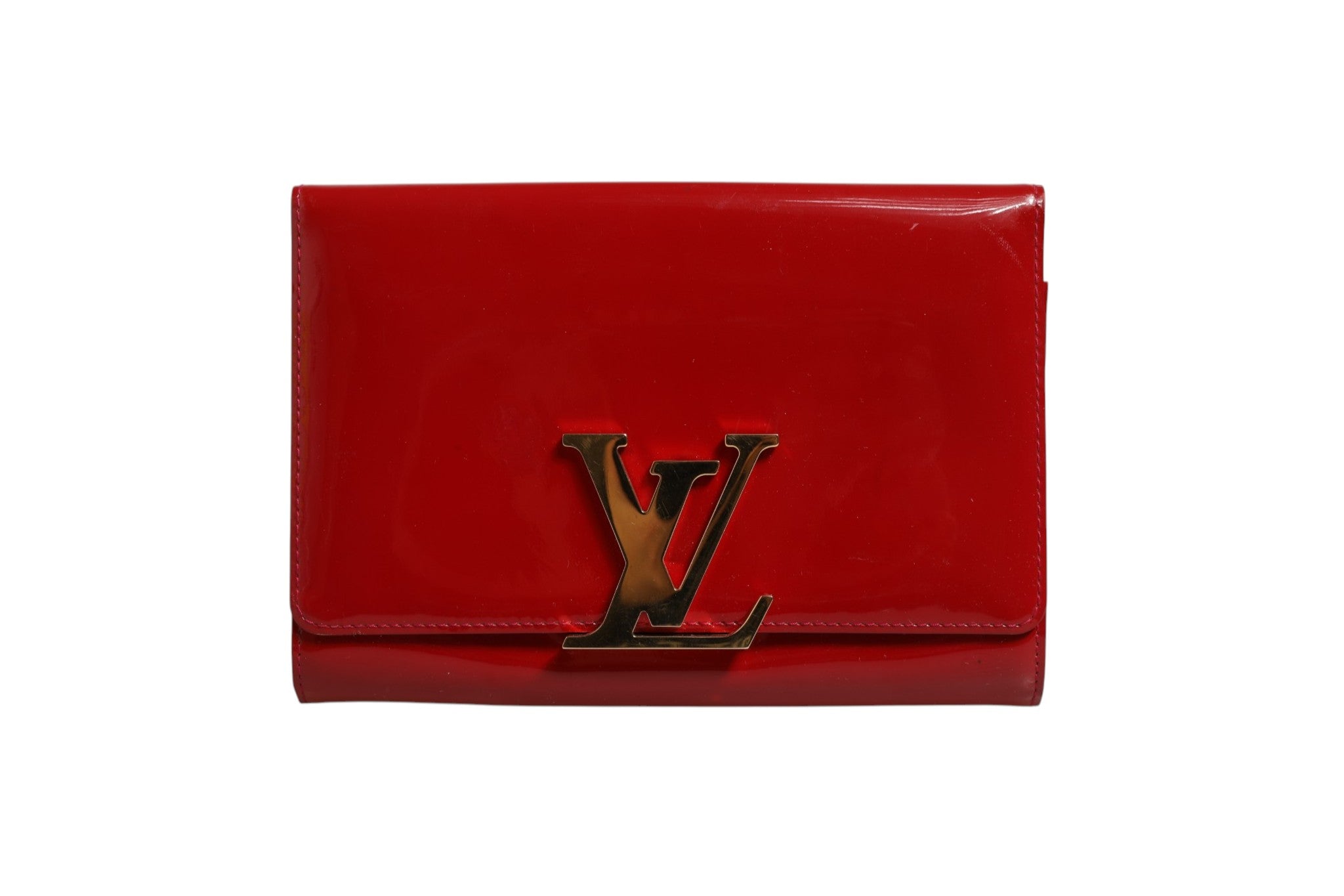 Louise PM Red Patent Leather Wallet On Chain