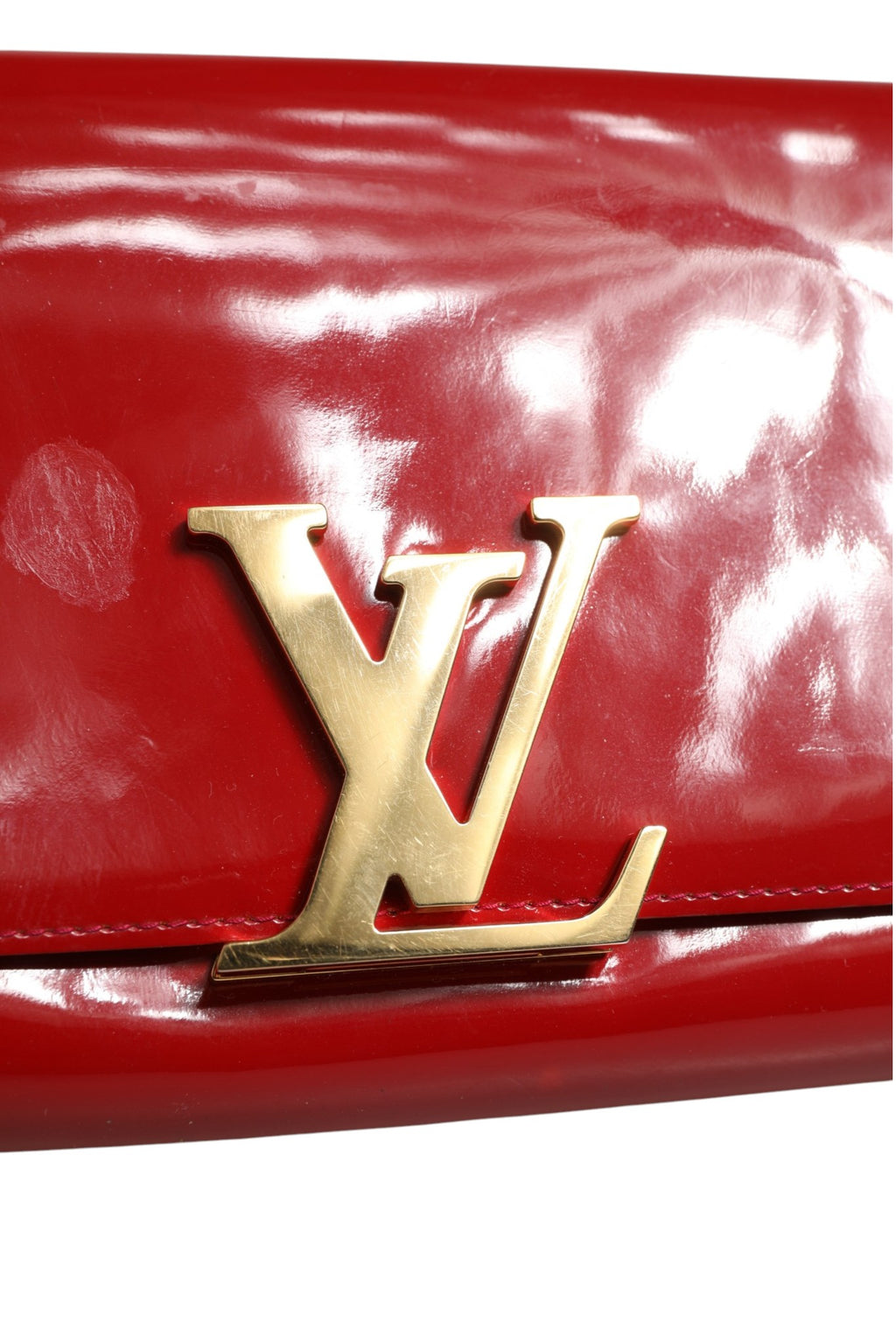 Louise PM Red Patent Leather Wallet On Chain