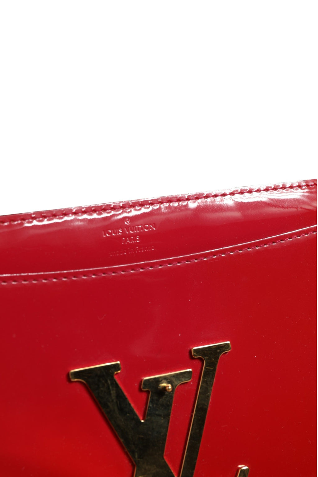 Louise PM Red Patent Leather Wallet On Chain