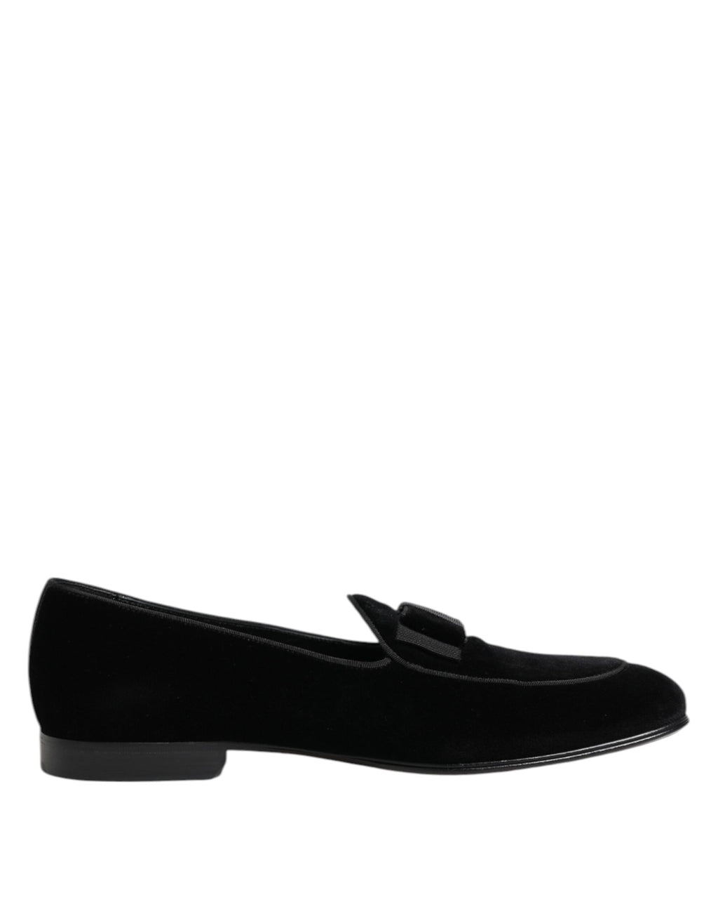 Black Cotton Slip-On Loafers