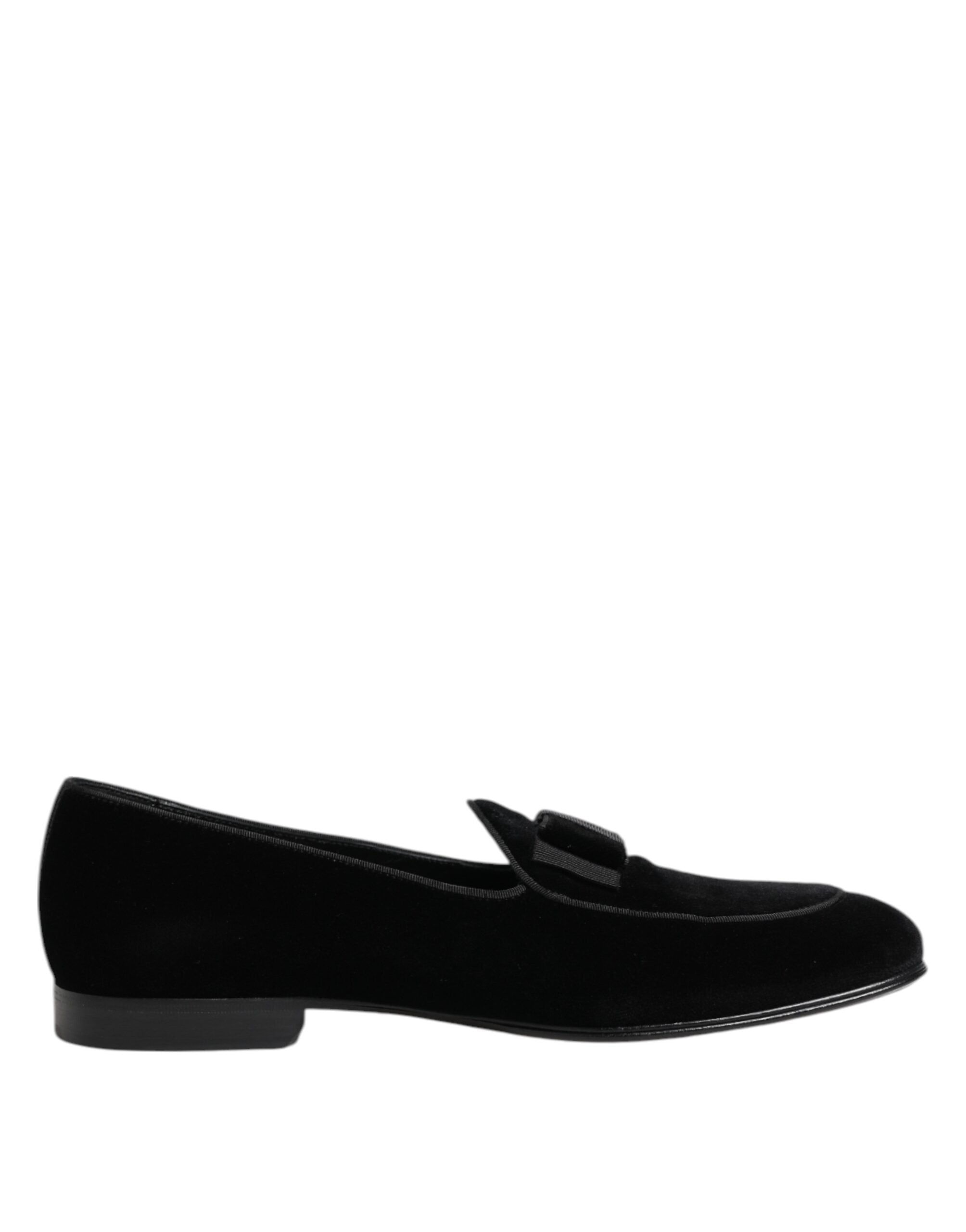 Black Cotton Slip-On Loafers