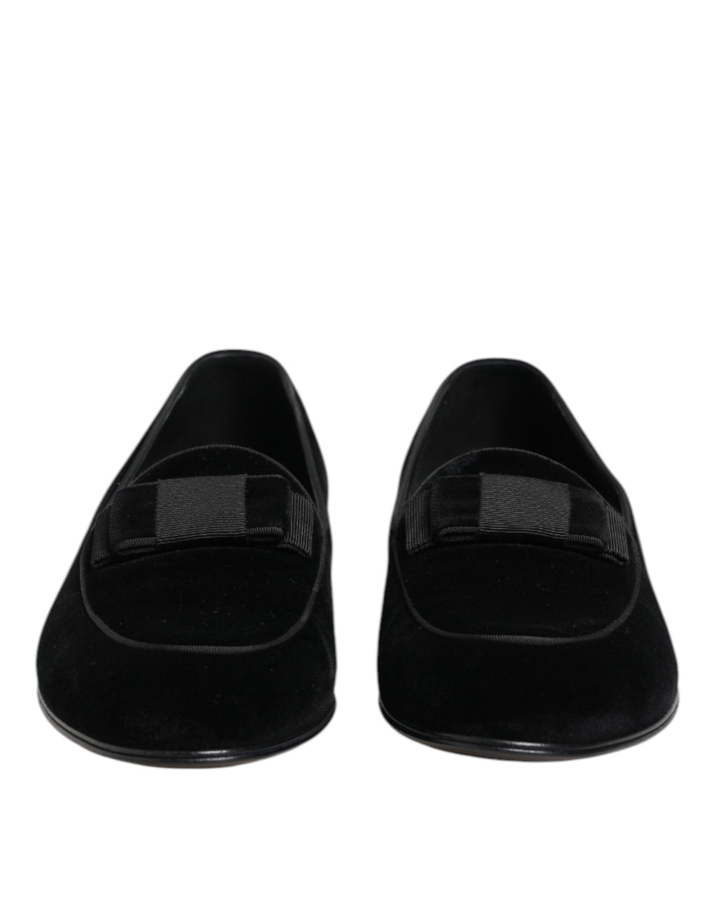 Black Cotton Slip-On Loafers