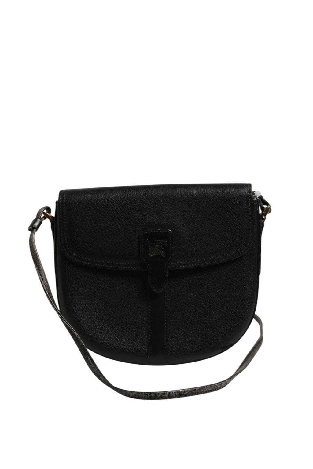 Black and Gold leather logo crossbody bag
