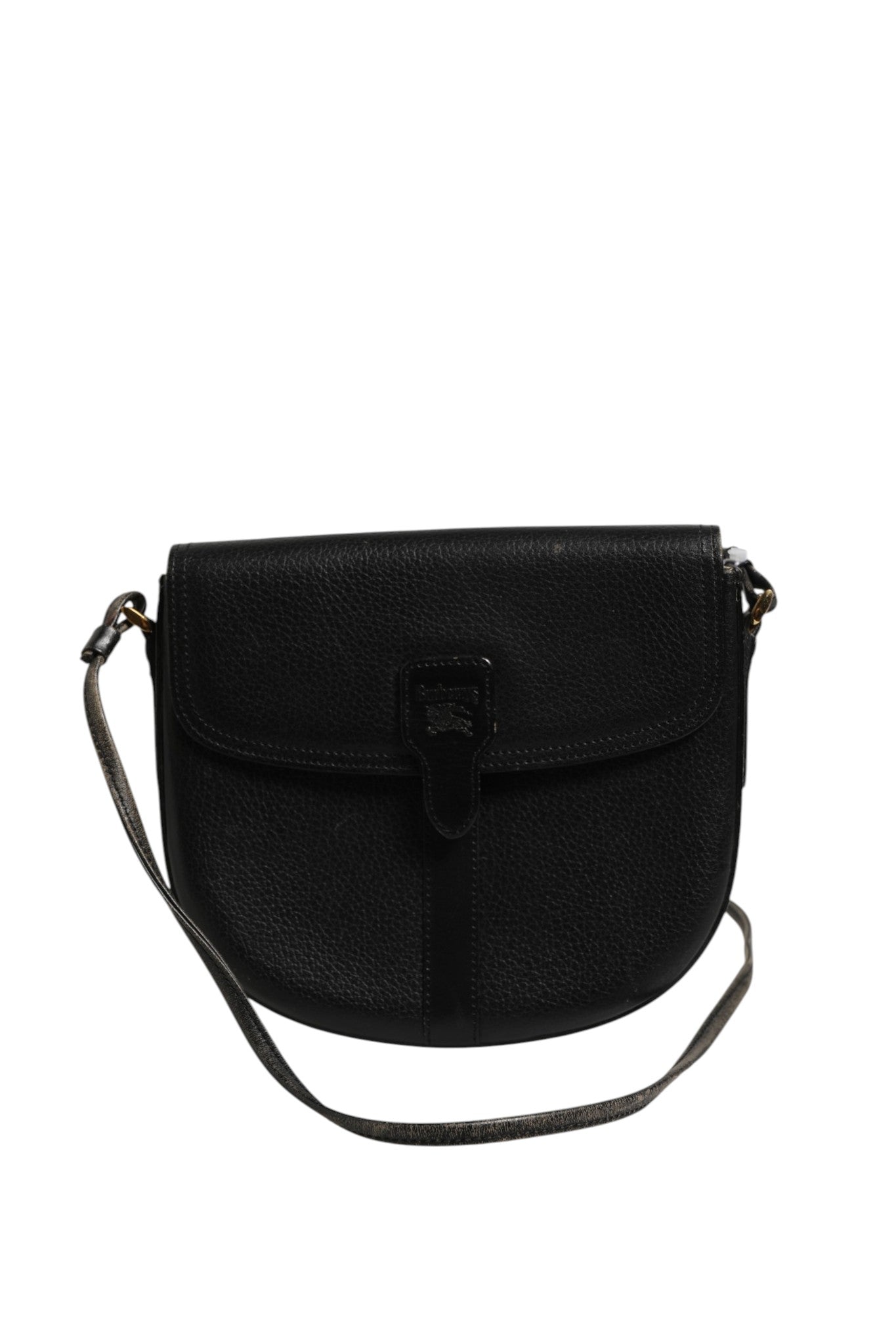 Black and Gold leather logo crossbody bag