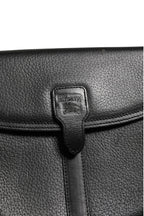 Black and Gold leather logo crossbody bag