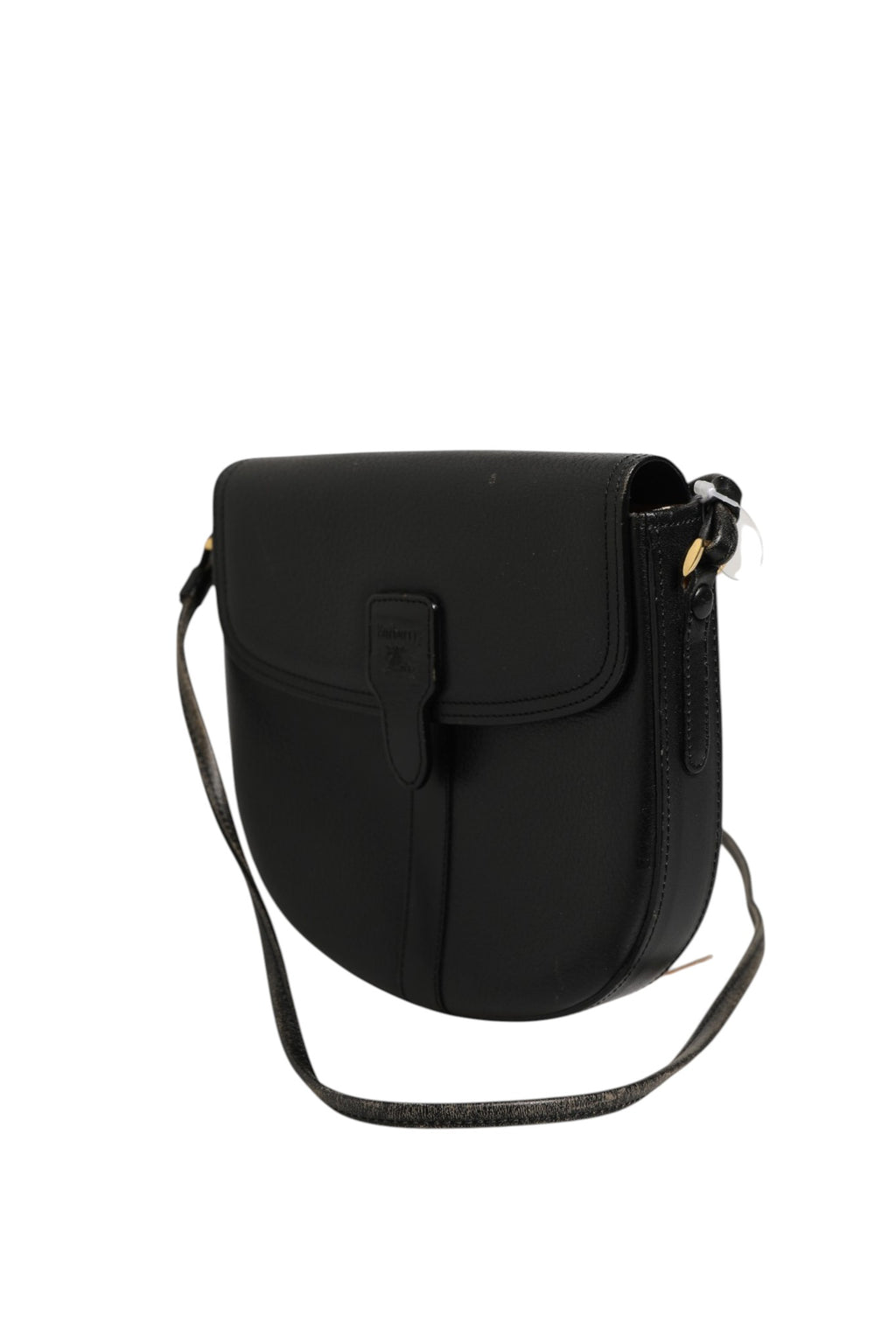 Black and Gold leather logo crossbody bag