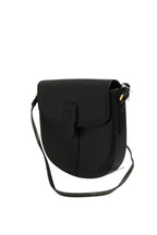 Black and Gold leather logo crossbody bag